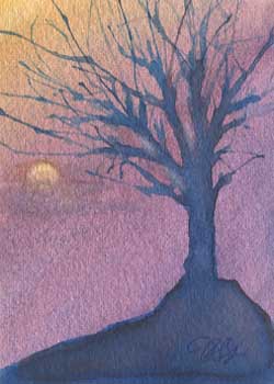 "Moon/Tree" by Peg Ginsberg, Blue Mounds WI - Watercolor
